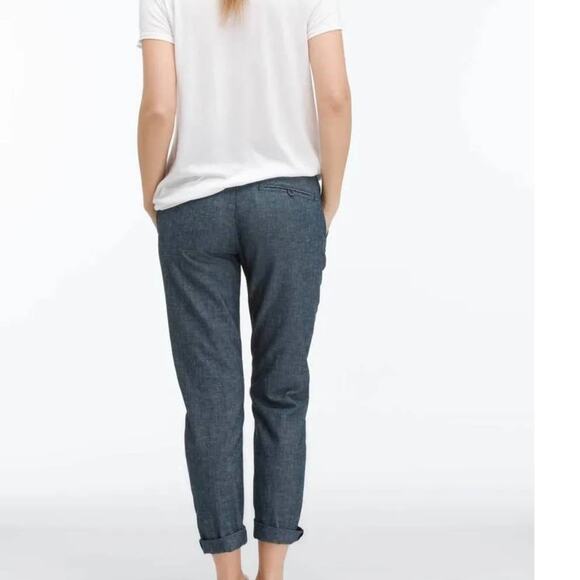 AG Adriano Goldschmied The Tristan Tailored Trouser Indigo Print Crop Ankle 28R - Picture 3 of 13